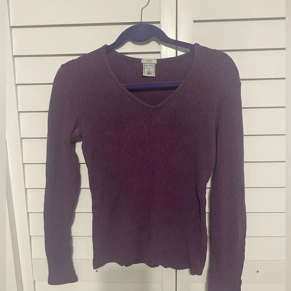 Old Navy Purple Ribbed Knit Top